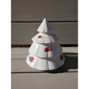 Vintage Byron Molds White Christmas Tree Candy Jar